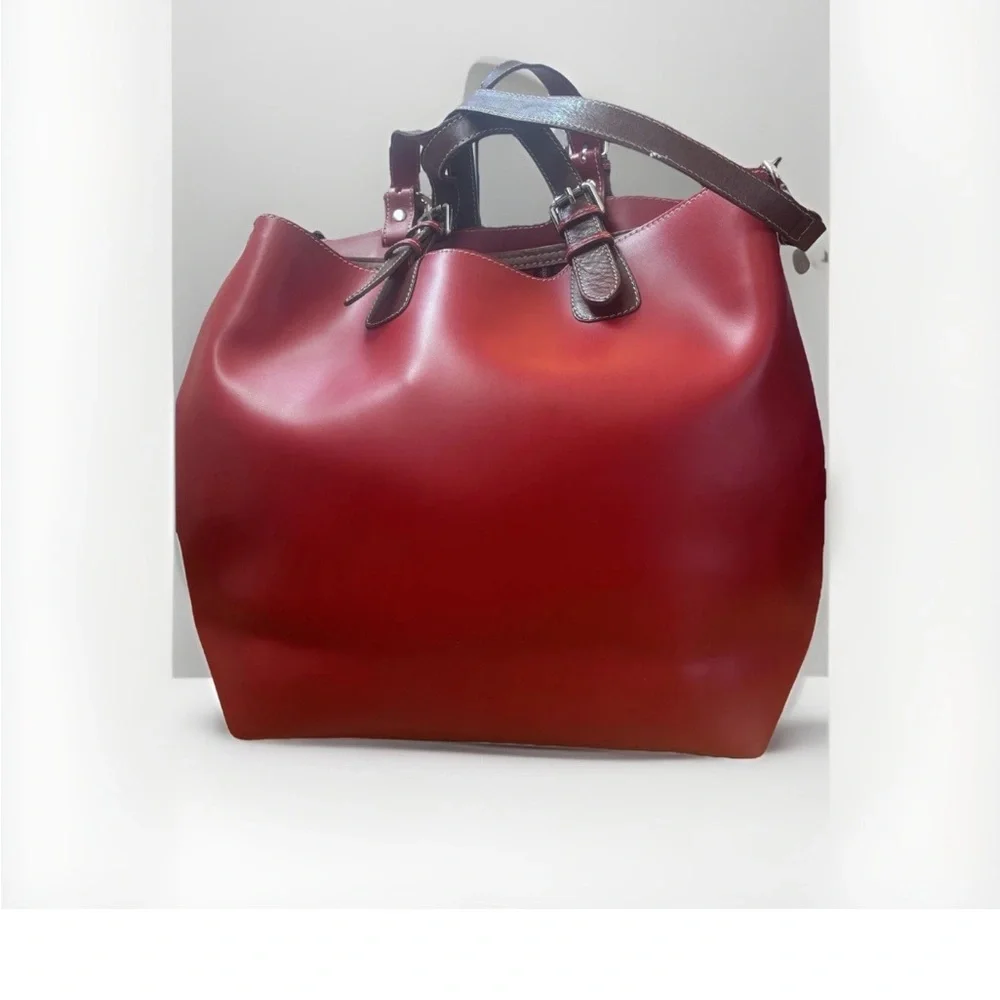 Nardelli Red Leather Tote Bag - Picture 1 of 7